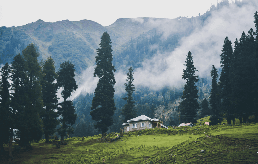 Misty mountains in Kashmir